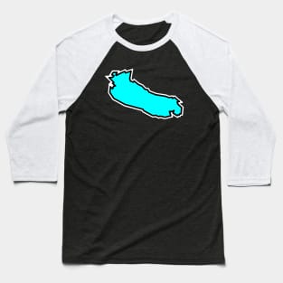 Gabriola Island in a Cool Turquoise Blue Colour - Simple Silhouette - Gabriola Island Baseball T-Shirt